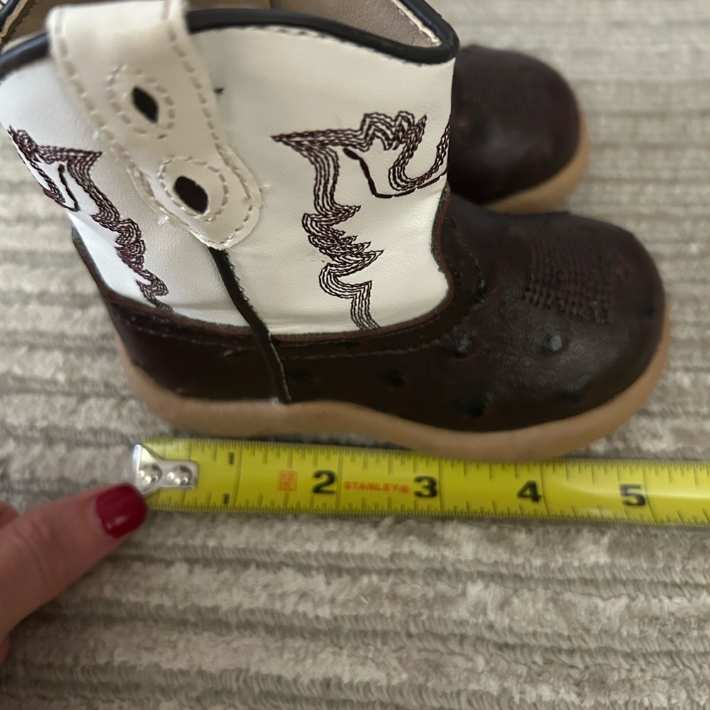 Baby Cowboy Boots - Roper Brown and White - Picture 4 of 5